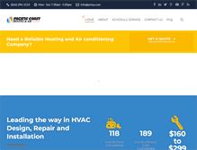 Tablet Screenshot of pacificcoastheatingandairconditioning.com
